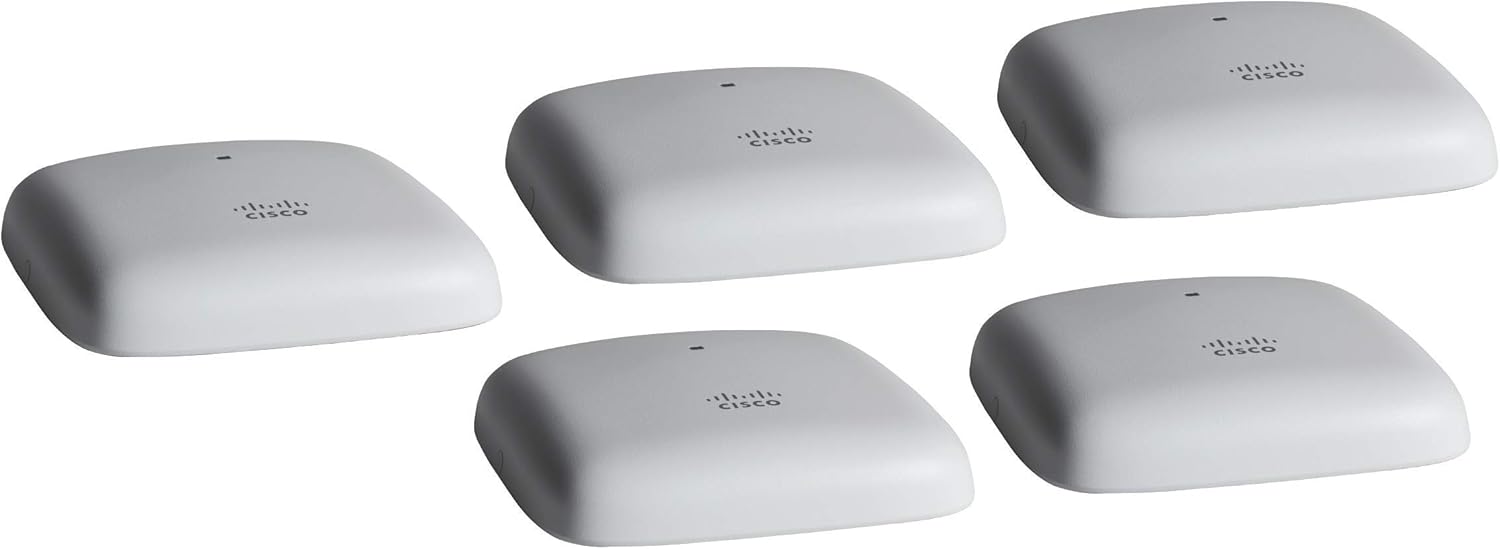 Cisco Business 140AC Wi-Fi Access Point | 802.11ac | 2×2 | 1 GbE Port | Ceiling Mount | 5 Pack Bundle | Limited Lifetime Protection (5-CBW140AC-B)