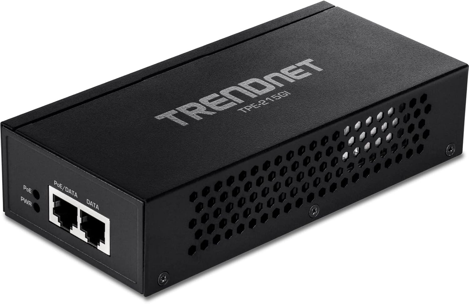 TRENDnet 2.5G PoE+ Injector, TPE-215GI, PoE (15.4W) or PoE+ (30W), Converts a non-PoE Port to a PoE+ 2.5G Port, 2.5GBASE-T Compliant, Integrated Power Supply, Network a PoE device upto 100m, Black