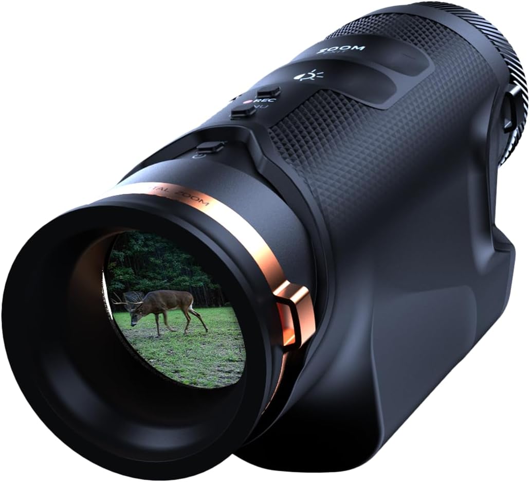 Cycloptic Handheld Primetime Viewer with Primetime Color Vision, Low Light Enhancing Technology, 4K HD Video, 1-5x Digital Zoom, 1.39 inch HD Viewfinder, Digital Monocular for Hunters