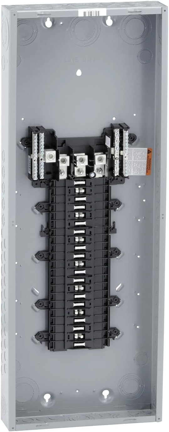 Square D – QO342L225G QO 225 Amp 42-Space 42-Circuit 3-Phase Main Lug Load Center with Ground Bar,