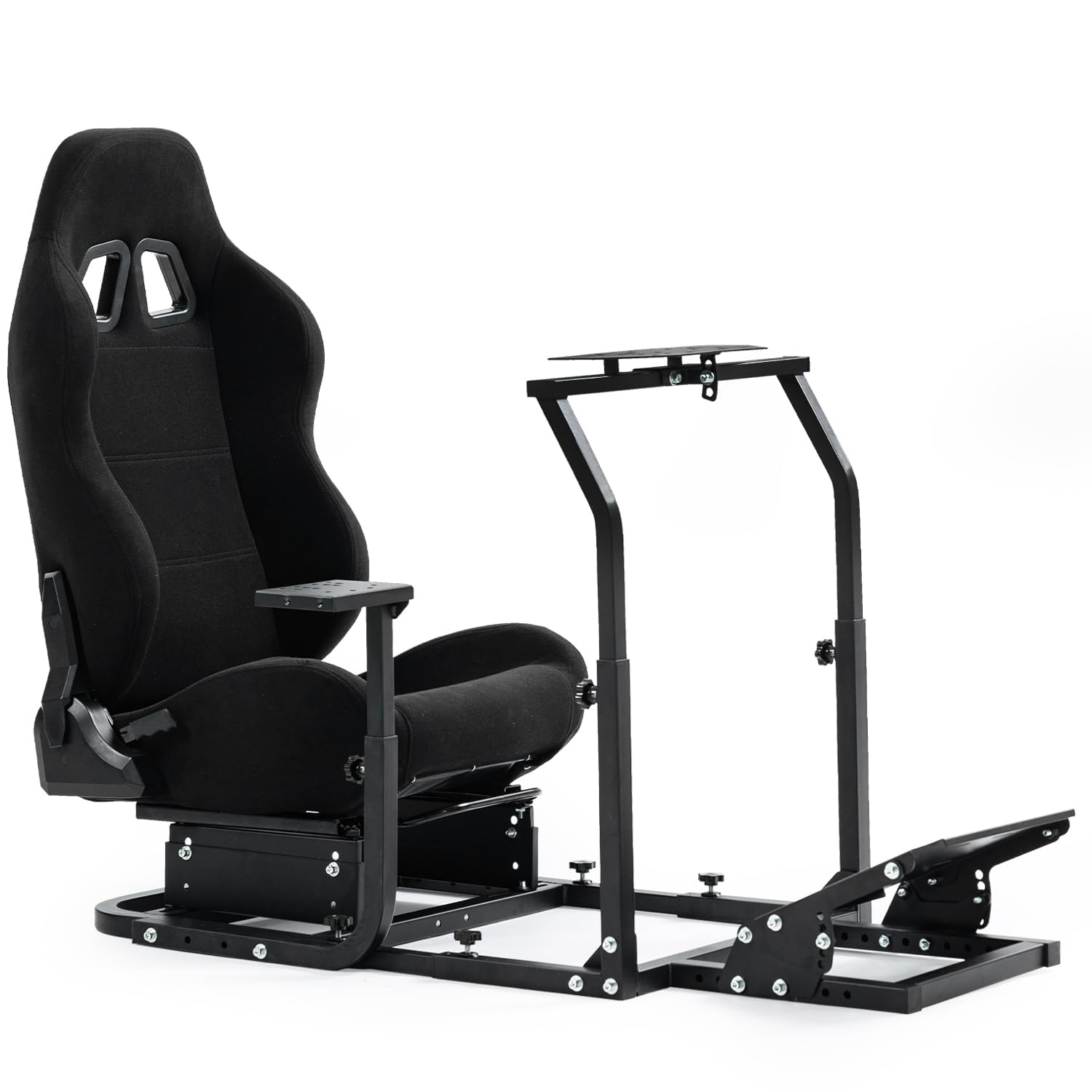 Marada Racing Simulator Cockpit Adjustable with Black Racing Seat Fit for Logitech GPRO G23 G29 G920,Thrustmaster T300RS Fanatec Racing Wheel Stand without Steering Wheel Pedal Shifter