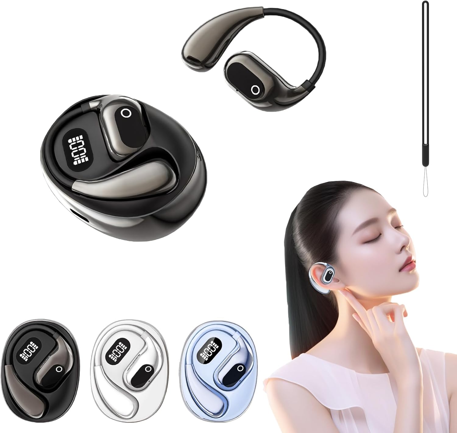 Peachloft Translator, Binaural Ai Translation Open Ear Earbud, Peachloft Earbuds, Wireless Bluetooth 5.4 Earbuds, 138 Languages Translator Real-time (Black)