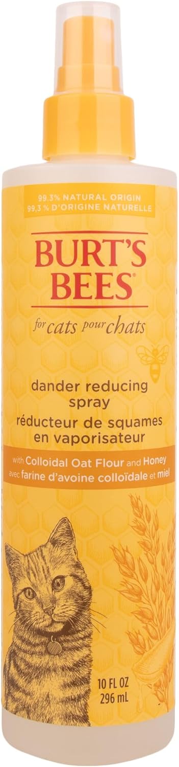 Burt’s Bees for Pets Cat Naturally Derived Dander Reducing Spray with Soothing Colloidal Oat Flour & Honey – Cruelty Free, Made in USA, 10 oz Bottle