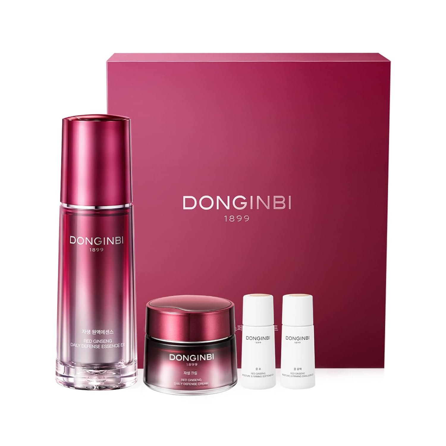 [Upgraded] DONGINBI Red Ginseng Daily Defense Special Set, Anti-Aging Serum, Anti-Wrinkle & Antioxidant Cream for Face, Korean Red Ginseng Skin Care