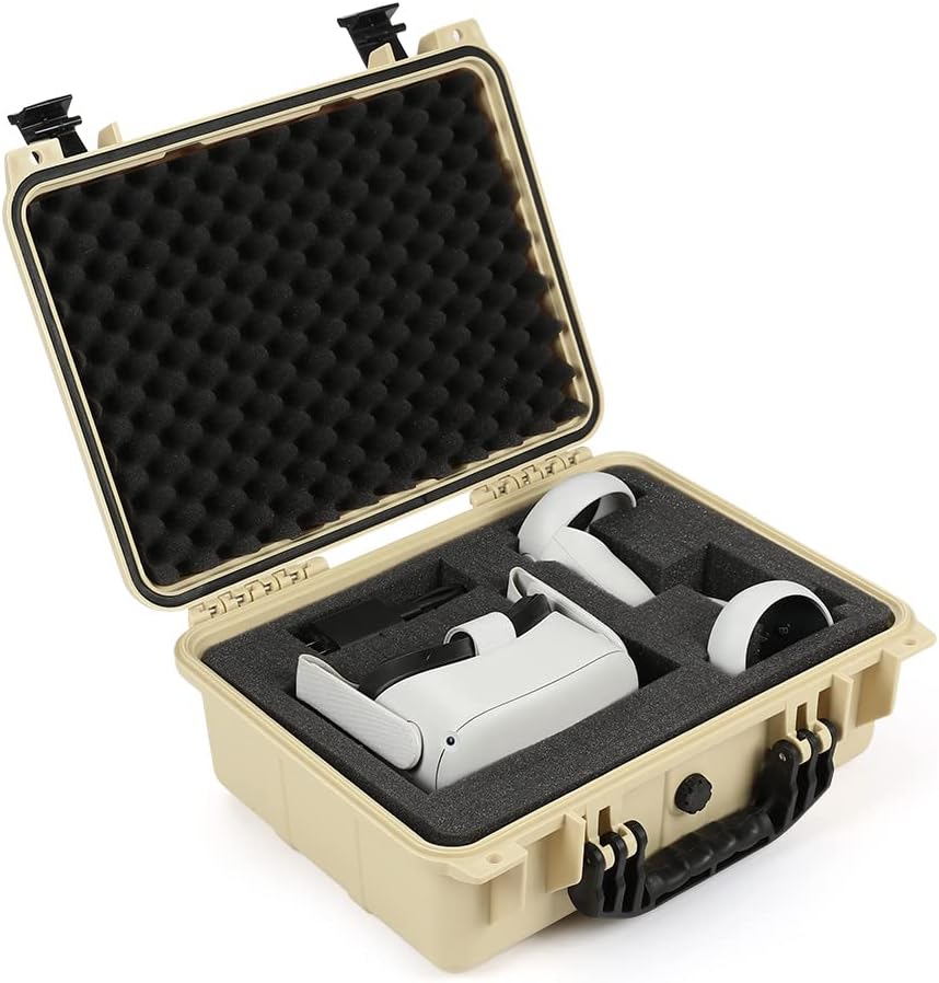 G-PLUS VR Carrying Case VR Outdoor Portable Protector Glasses Storage Box(Beige Color)