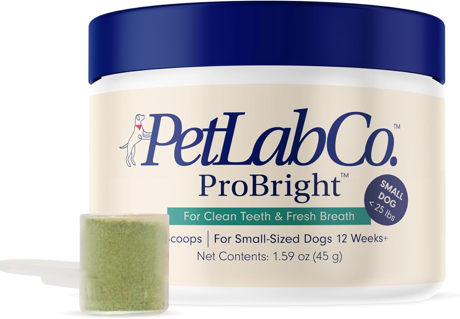 PetLab Co. ProBright Dental Powder – Dog Breath Freshener – Teeth Cleaning Made Easy – Targets Tartar & Bad Breath – Formulated for Small Dogs