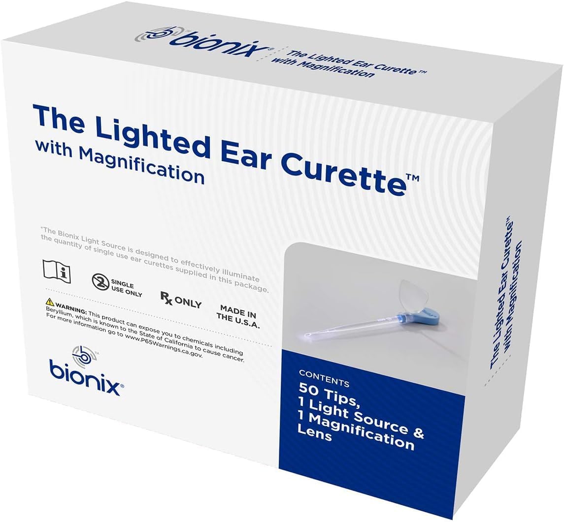 Bionix – Lighted Ear Curette Variety Pack, Earwax Removal Kit, Helps Remove Wax Buildup, Safe Earwax Removal, Convenient & Easy-to-Use, Flexible, Ideal for Healthcare Providers, Single-Use (50 Count)