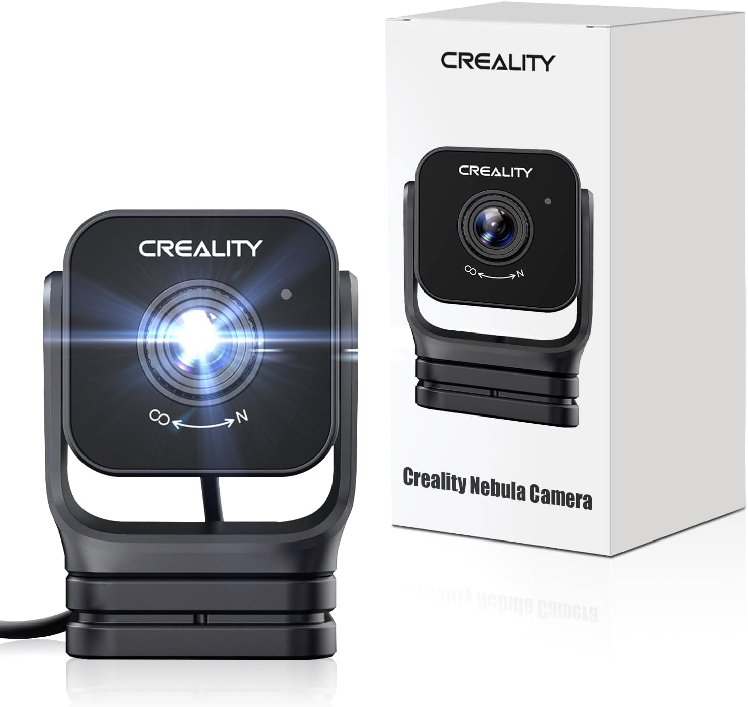 Creality Official Nebula Camera, Night Vision, 24-Hour Remote Monitoring, WiFi Connection, Auto Generate Time-Lapse Video, Compatible Sonic Pad/Nebula Pad/Ender-3 V3 KE/CR-10 SE/Halot Mage Pro