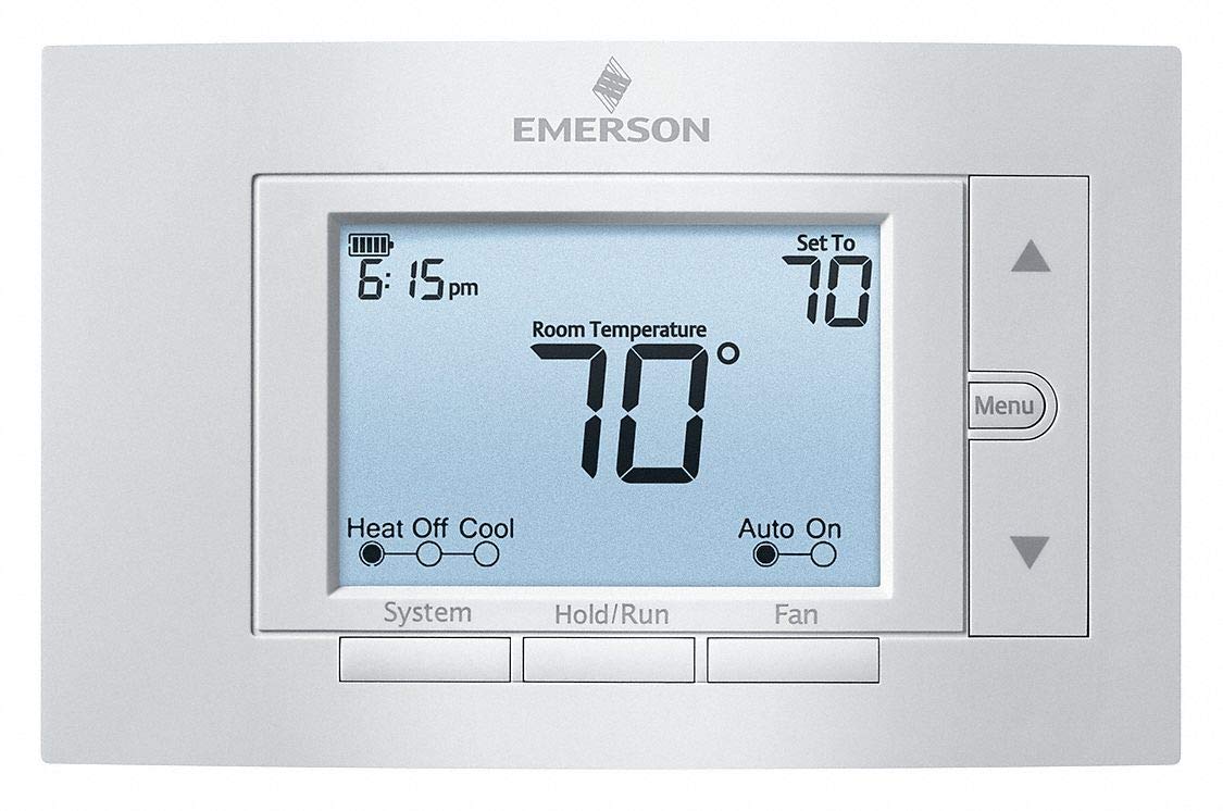 Emerson Low Voltage Thermostat, Stages Cool 2, Stages Heat 2