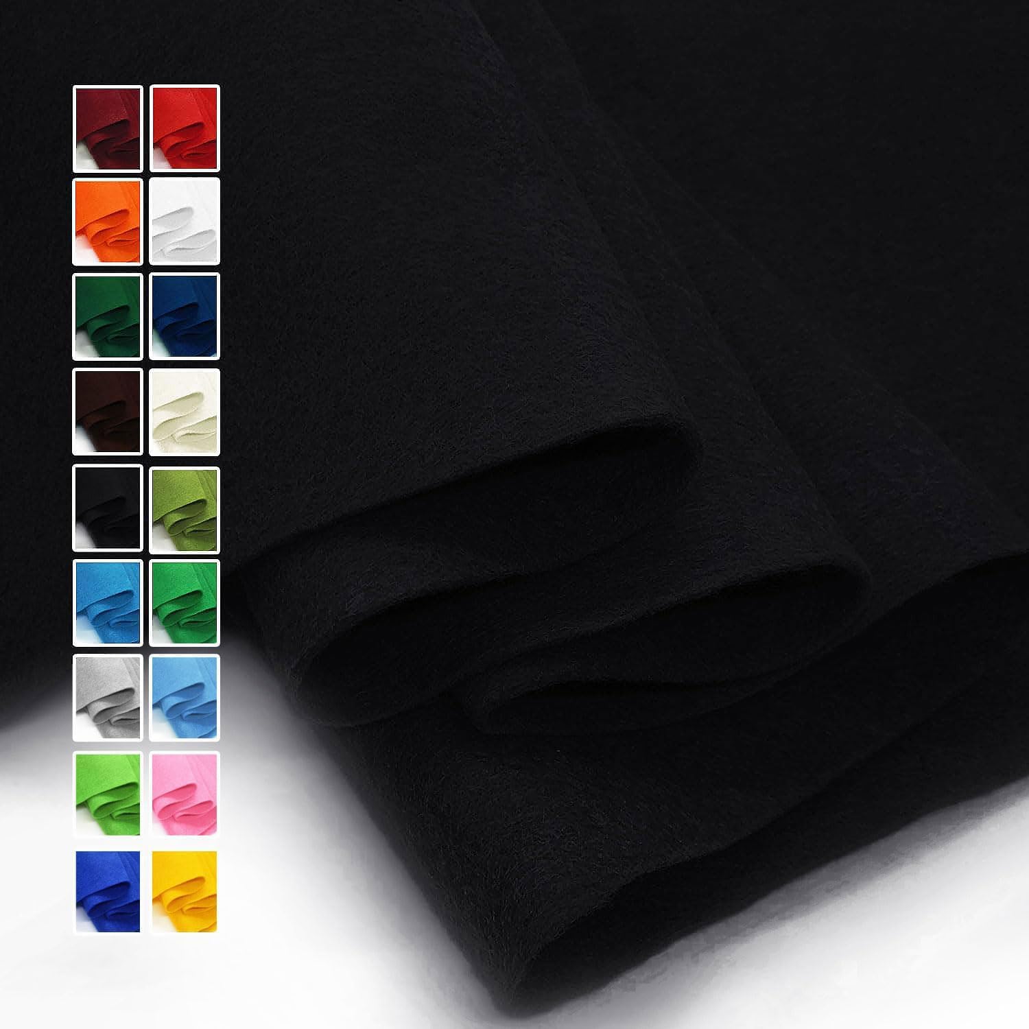 Black Felt Fabric 36″ X 36″(1 Square Yard), 1.6mm Thick Soft and Durable Flexible Craft Felt by The Yard for Sewing DIY Art Craft Project Decorations