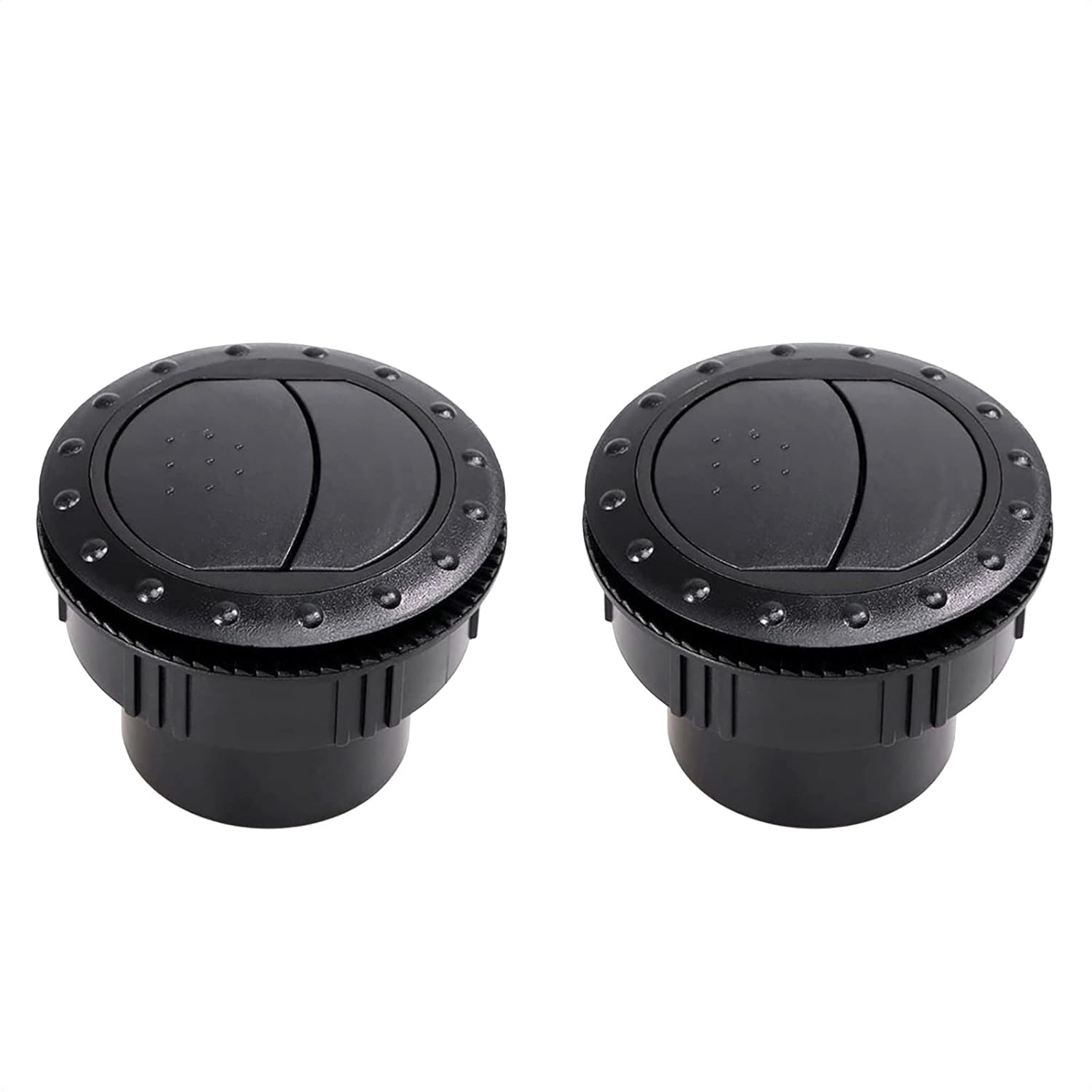 2 Pieces Dashboard Air Conditioning Deflector Outlet Vent Exhaust Grille Side Roof Round Air Ventilation Outlet Black for Car RV ATV A/C 60mm/2.3in