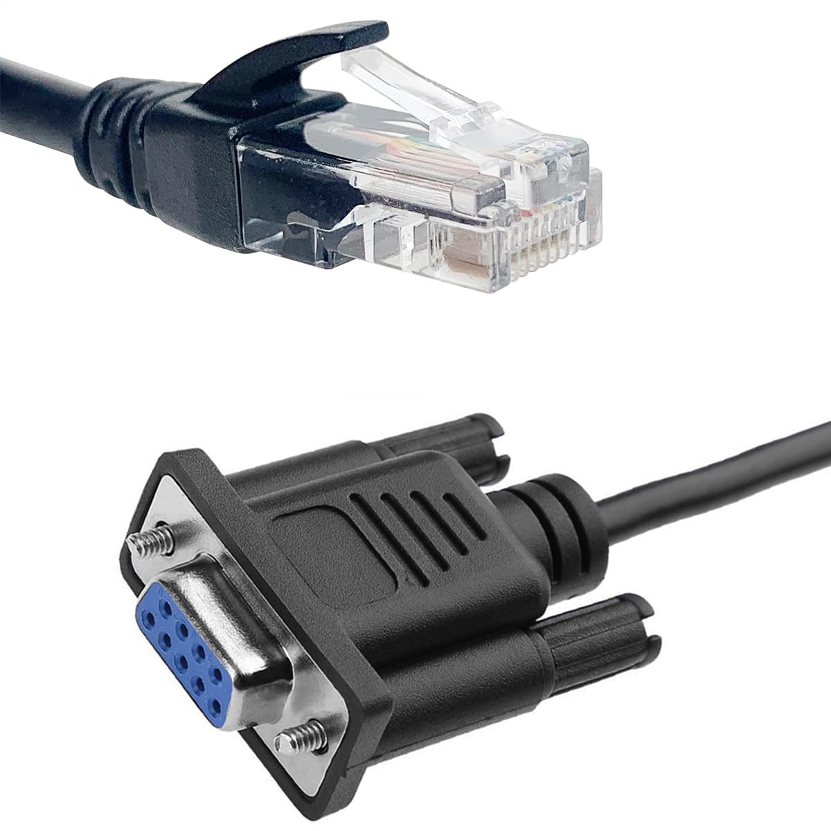 9.8FT DB9 to RJ45 Cat5 Ethernet LAN Console Cable, RJ45 Male to 9 pin Serial RS232 DB9 Female Rollover Console Cable