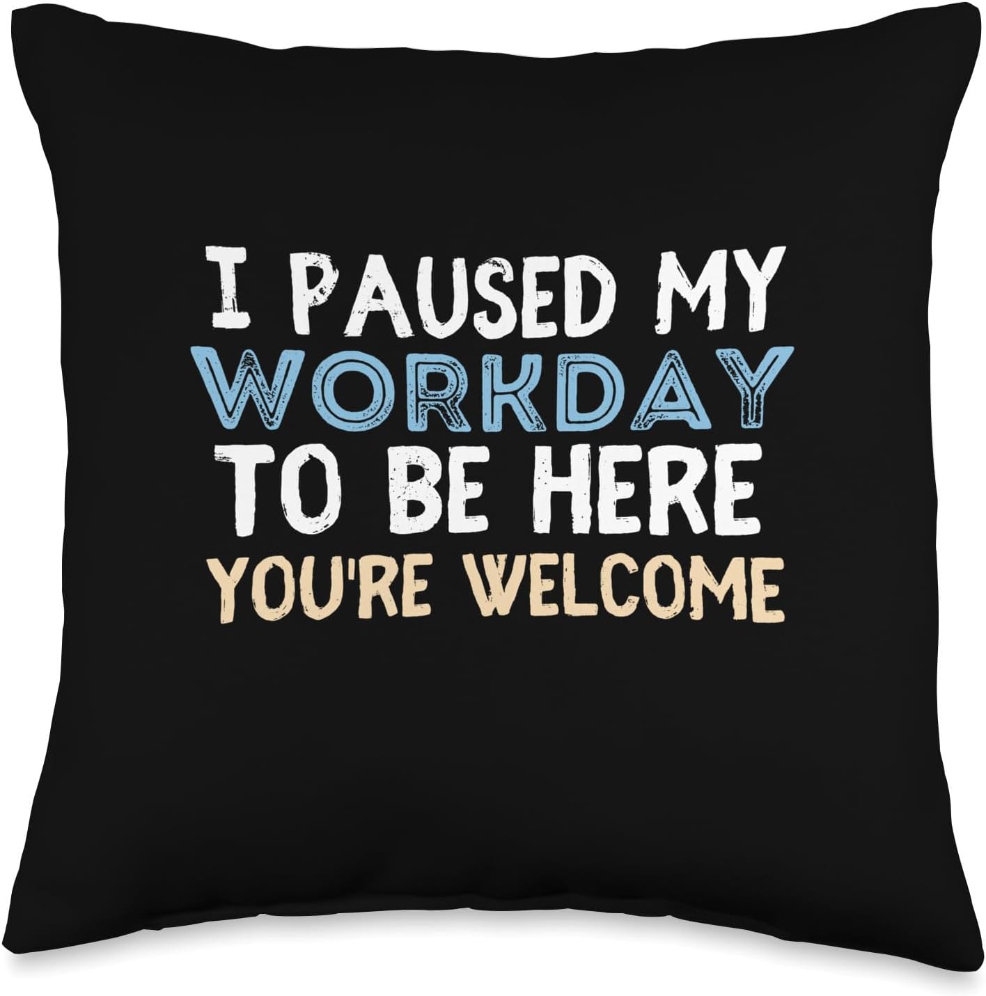 I Paused My Workday To Be Here You’re Welcome Funny Humor Throw Pillow