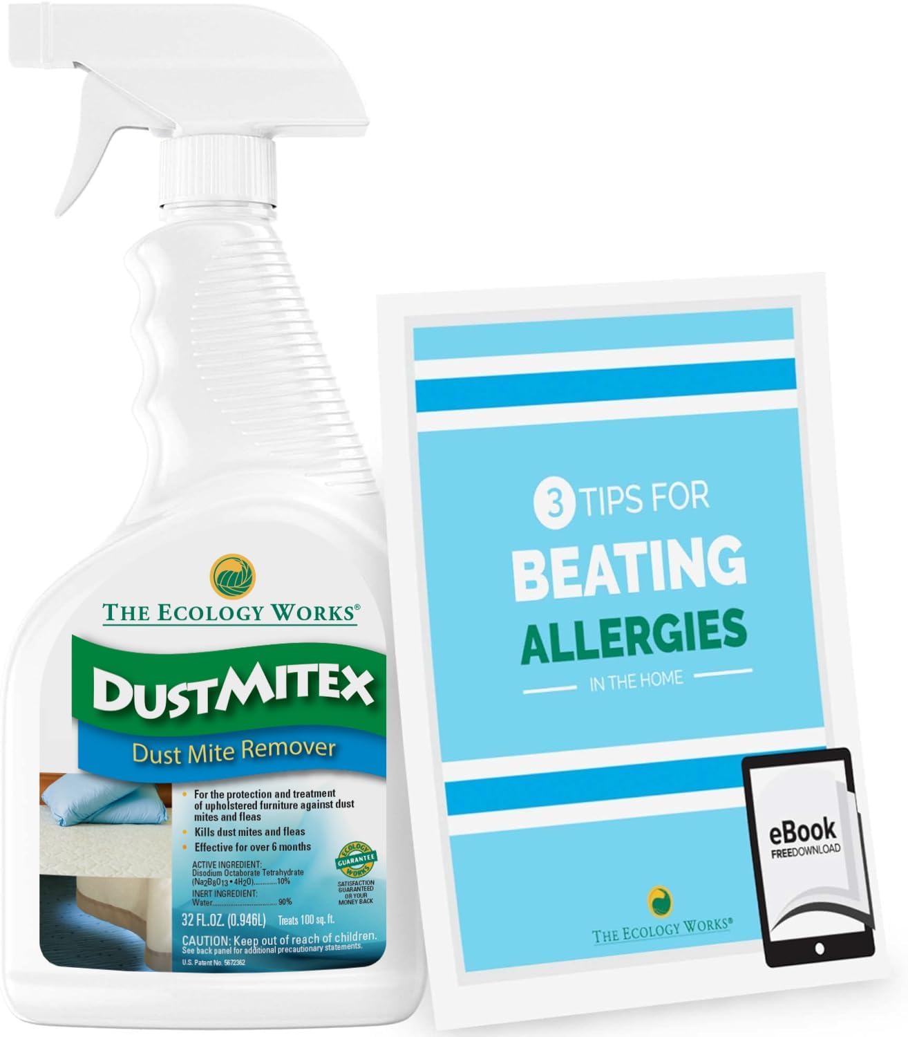 DustmiteX Spray – Allergy & Asthma Relief – Removes Dust Mites from Home, Bed, Pet Bedding & Furniture