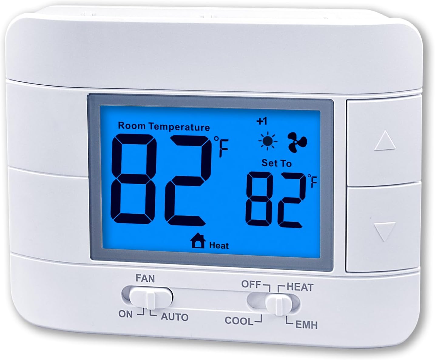 Thermostat Non Programmable Heat Pump Thermostat for House 2H/1C, with Large LCD Display of Room Temperature and Humidity