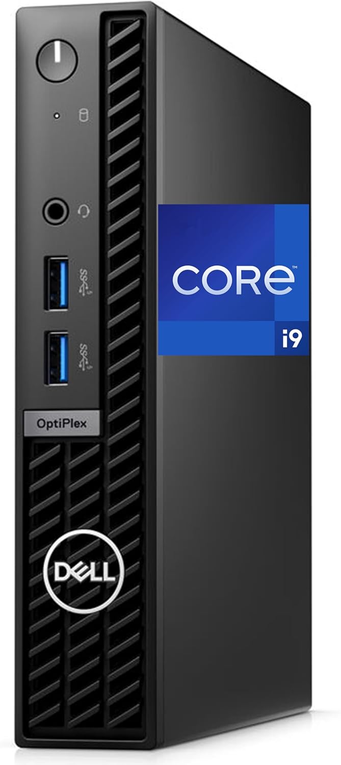 Dell OptiPlex 7010 Micro Desktop, Intel Core i9-12900K, 64GB RAM, 2TB NVMe SSD, USB 3.2, Built in WiFi, Bluetooth, Windows 11 Pro, Black Computer