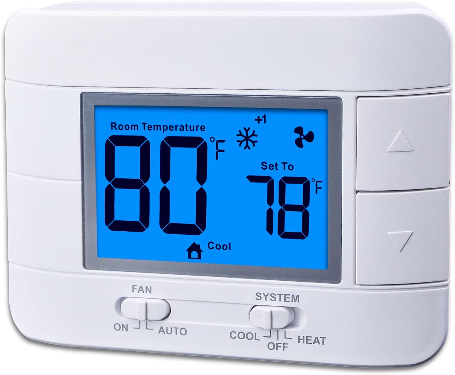 Non Programmable Thermostat for Home – Multi Stage 2H/2C, with Large LCD Display of Room Temperature and Humidity