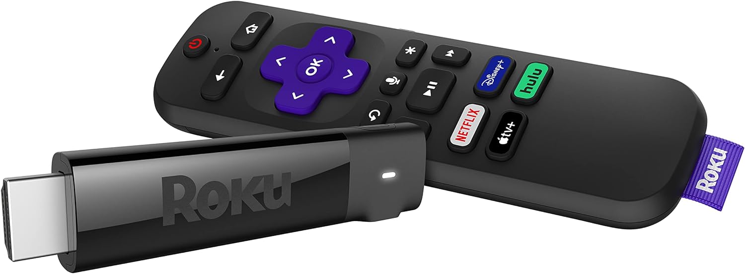 Roku Streaming Stick+ | HD/4K/HDR Streaming Device with Long-range Wireless and Roku Voice Remote with TV Controls