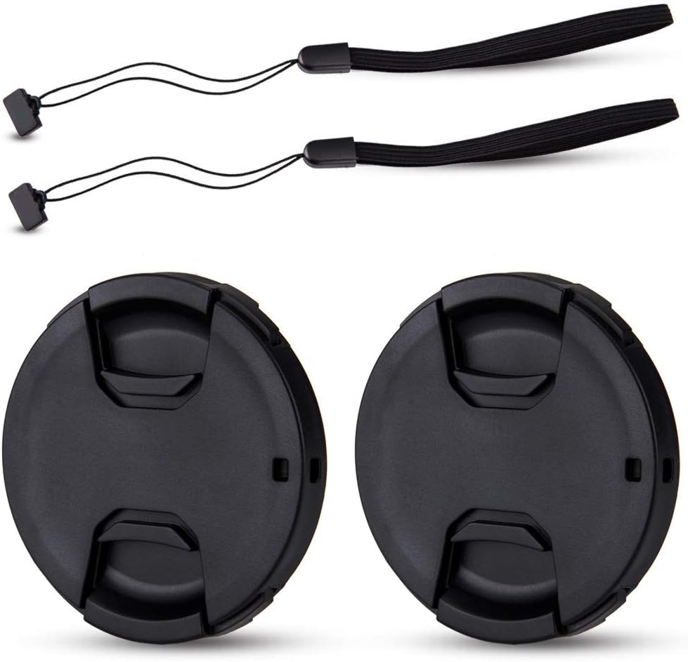 JJC 2-Pack 58mm Front Lens Cap Cover for Canon EOS Rebel T7 T6 T5 T100 4000D T8i T7i T6s T6i T5i T4i T3i T2i T1i SL3 SL2 SL1 XSi XTi with EF-S 18-55mm Kit Lens and other Lenses with 58mm Filter Thread