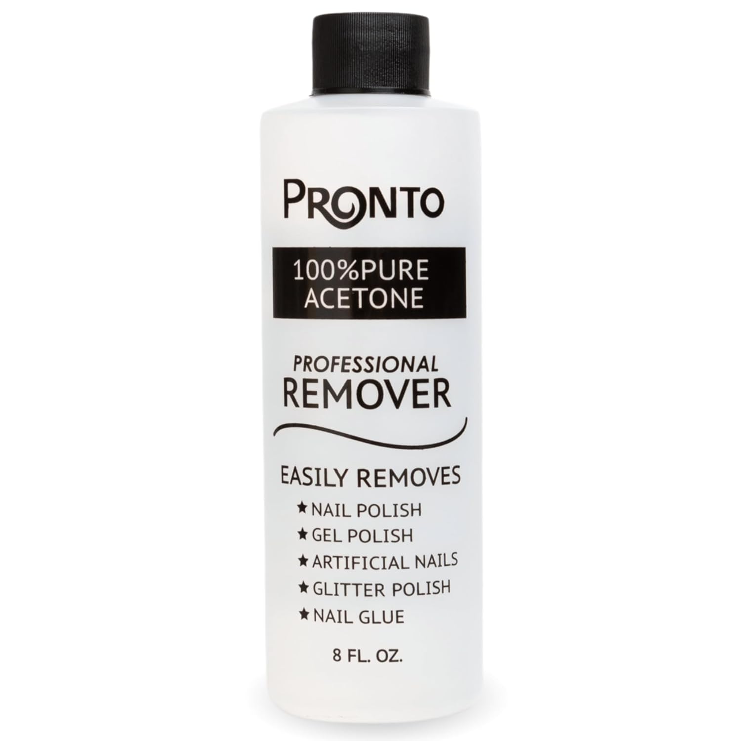 Pronto 100% Pure Acetone – Quick, Professional Nail Polish Remover – For Natural, Gel, Acrylic, Sculptured Nails (8 FL. OZ.)