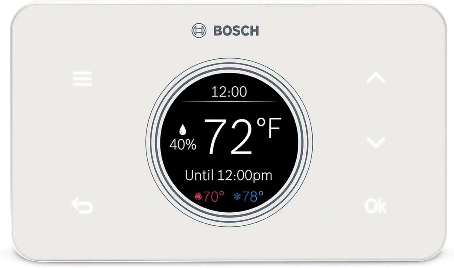 Bosch Thermotechnology Bosch Connected BCC50 Wi-Fi Thermostat-Compatible with Alexa and Google Assistant, All-in-One, Touch Screen, Safety Control, Smart Home, White