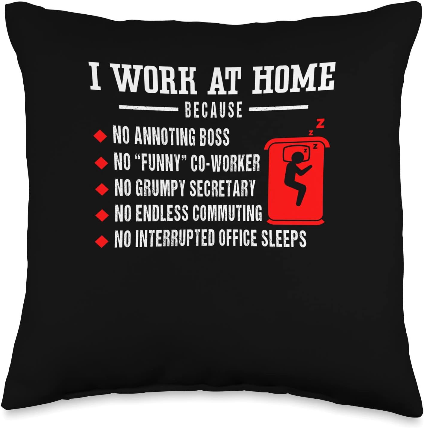 Work from Home Remote Worker Quotes Virtual Assistants Throw Pillow, 16×16, Multicolor