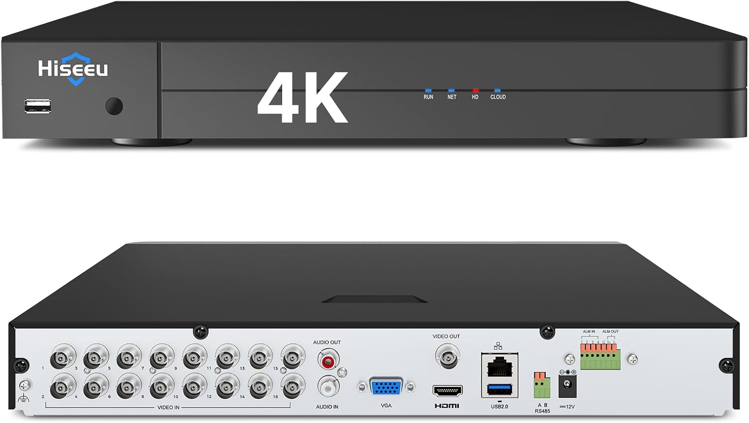 Hiseeu 4K/8MP DVR 16 Channel Security 4K Digital Video Recorder Advanced CCTV DVR for Security Camera,AHD/TVI/CVI/CVBS/IPC 5 in 1 Hybrid,Remote Access,No Monthly Fee, (No Hard Drive)