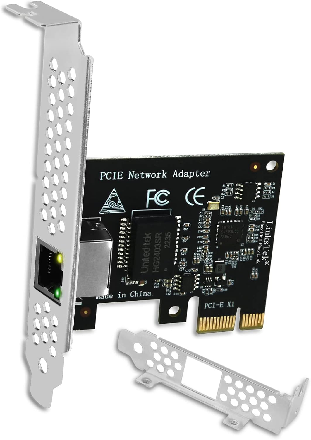 PCI Express X1 Interface to 2.5GbE RJ45 Ports Network Adapter for Windows 11, 10 64bit and Windows Server 2019, 2022, Intel I225V Ethernet Controller, 2.5GbE PCIE NIC Card (PCIE-I225)