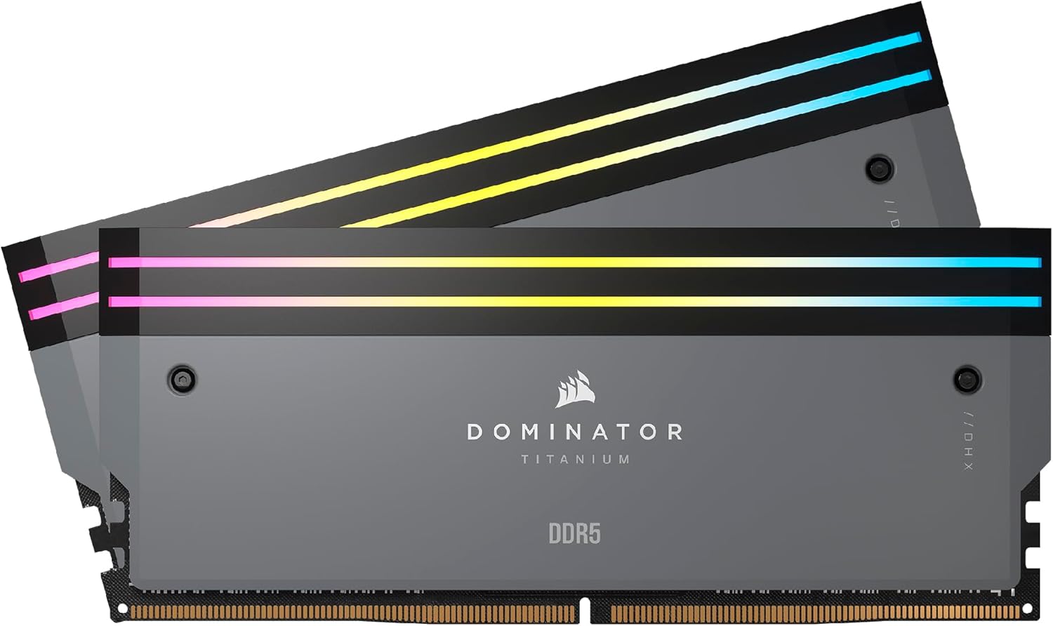 CORSAIR Dominator Titanium RGB DDR5 64GB (2x32GB) DDR5 6000MHz CL30 AMD Expo Intel XMP iCUE Compatible Computer Memory – Gray (CMP64GX5M2B6000Z30)