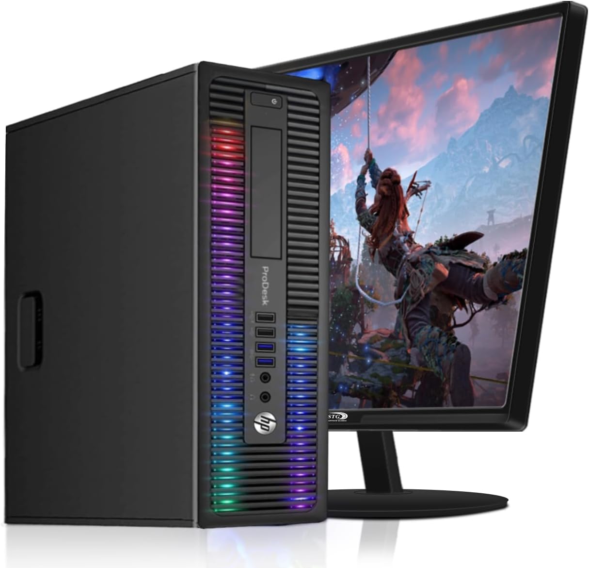 HP RGB Gaming Desktop Computer, Intel Quad Core I7 3.4G up to 3.9GHz, GeForce GTX 750 Ti 4G, 32GB RAM, 1T SSD, New 24″ 1080 FHD LED, RGB Keyboard & Mouse, 600M WiFi & Bluetooth 5.0, W10P64 (Renewed)