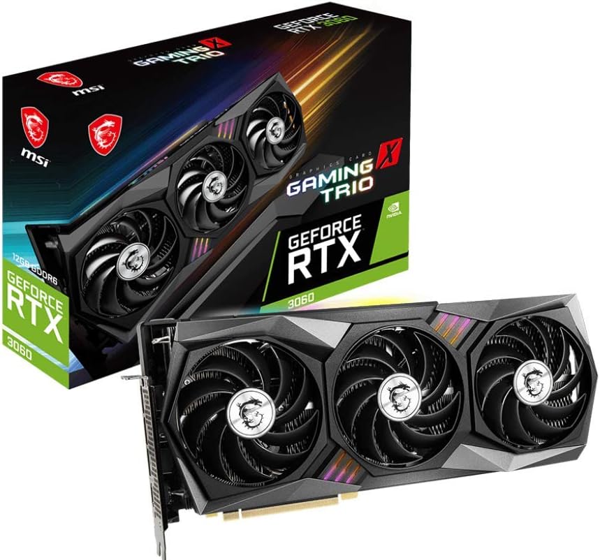 MSI Gaming GeForce RTX 3060 12GB 15 Gbps GDRR6 192-Bit HDMI/DP PCIe 4 Tri-Frozr Torx Fan Ampere RGB OC Graphics Card (RTX 3060 Gaming X Trio 12G)