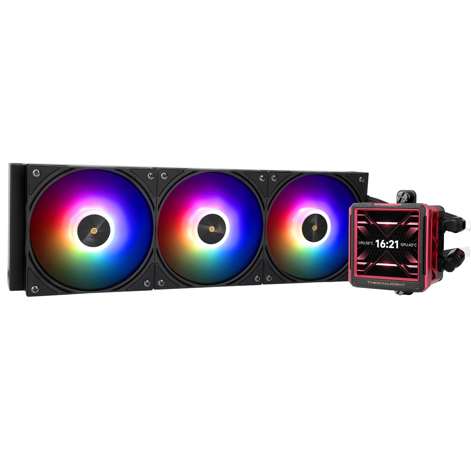 Thermalright FW360 Ultra ARGB Black CPU AIO Cooler,PC 360 Specification Water Cooler System,IPS LCD Screen with 480×480 Resolution,for AM5&Intel LGA1700/1851,High Performance Pump,2.88 in LCD Screen