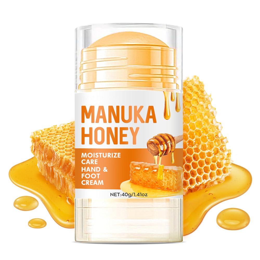 60% Urea Cream – Manuka Honey Foot Hand Cream Stick for Dry & Cracked Feet Elbows Knees Heels Hands, Hydrates & Nourish Foot Care for Softening and Moisturizing, Removing Calloused Skin, 1.41 oz