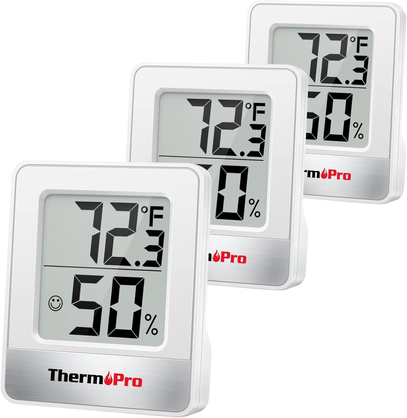 ThermoPro TP49 3 Pieces Digital Hygrometer Indoor Thermometer Humidity Meter Mini Hygrometer Thermometer with Temperature and Humidity Monitor Room Thermometer