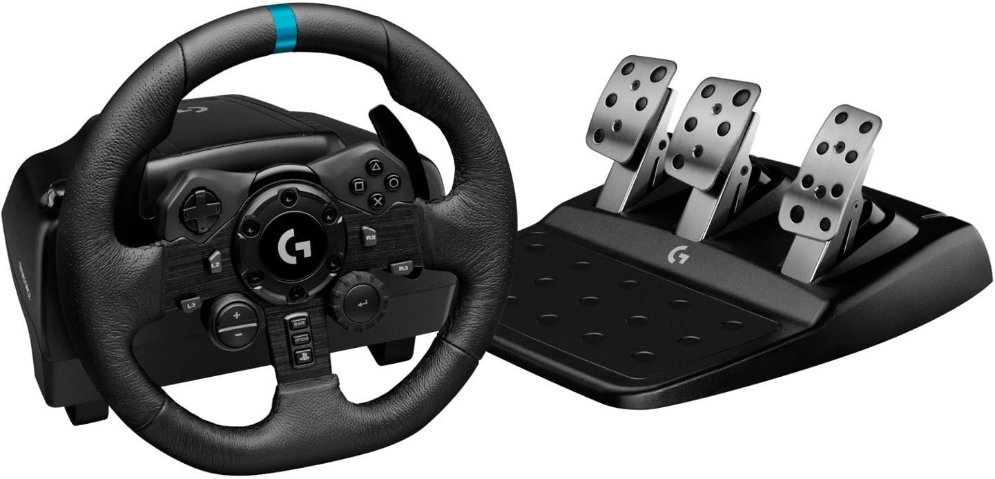 Logitech G923 Racing Wheel and Pedals for PS5, PS4 and PC – Black (Renewed)