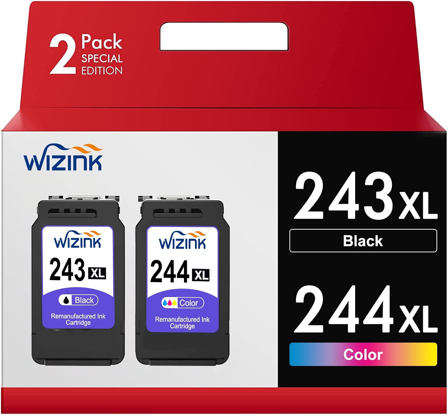 Compatible Ink Cartridges Replacement for Canon PG-243 CL-244XL 243XL 244XL Black Color Combo for Cannon Pixma TS3122 MX490 MX492 TR4522 TR4520 MG2922 MG2520 Printer (1 Black,1 Tri-Color)