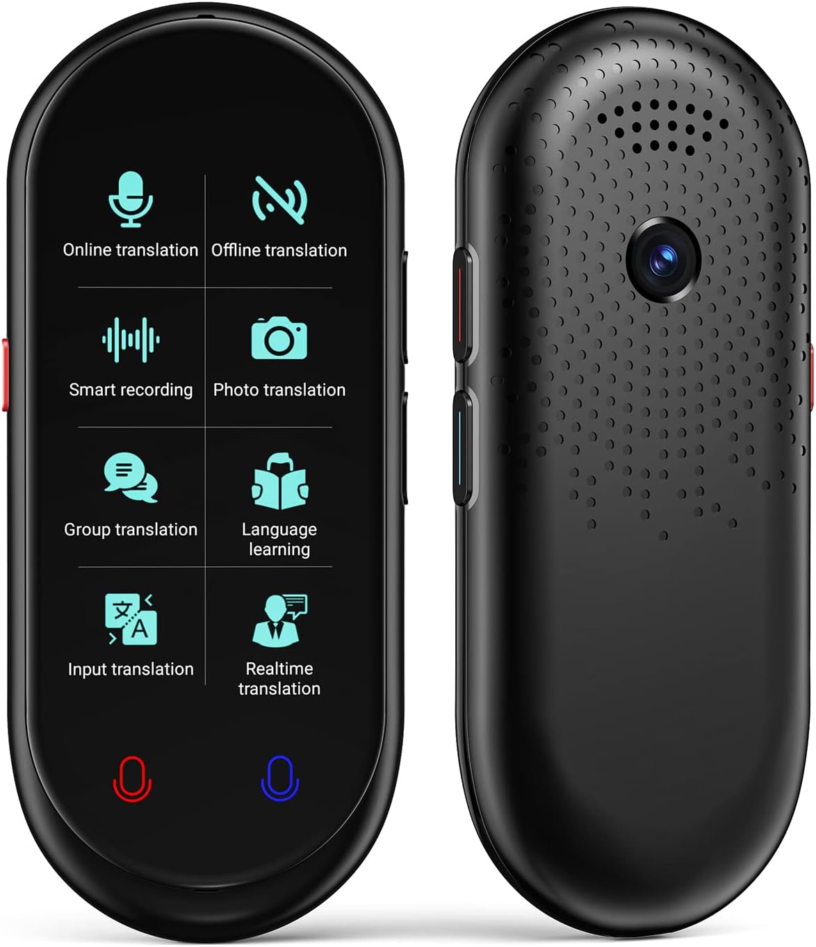 Language Translator Device No WiFi Needed, Ai ChatGPT Translator Intelligence Voice Instant Two-Way Language Translation Support Offline, Recording and Photograph (Black)