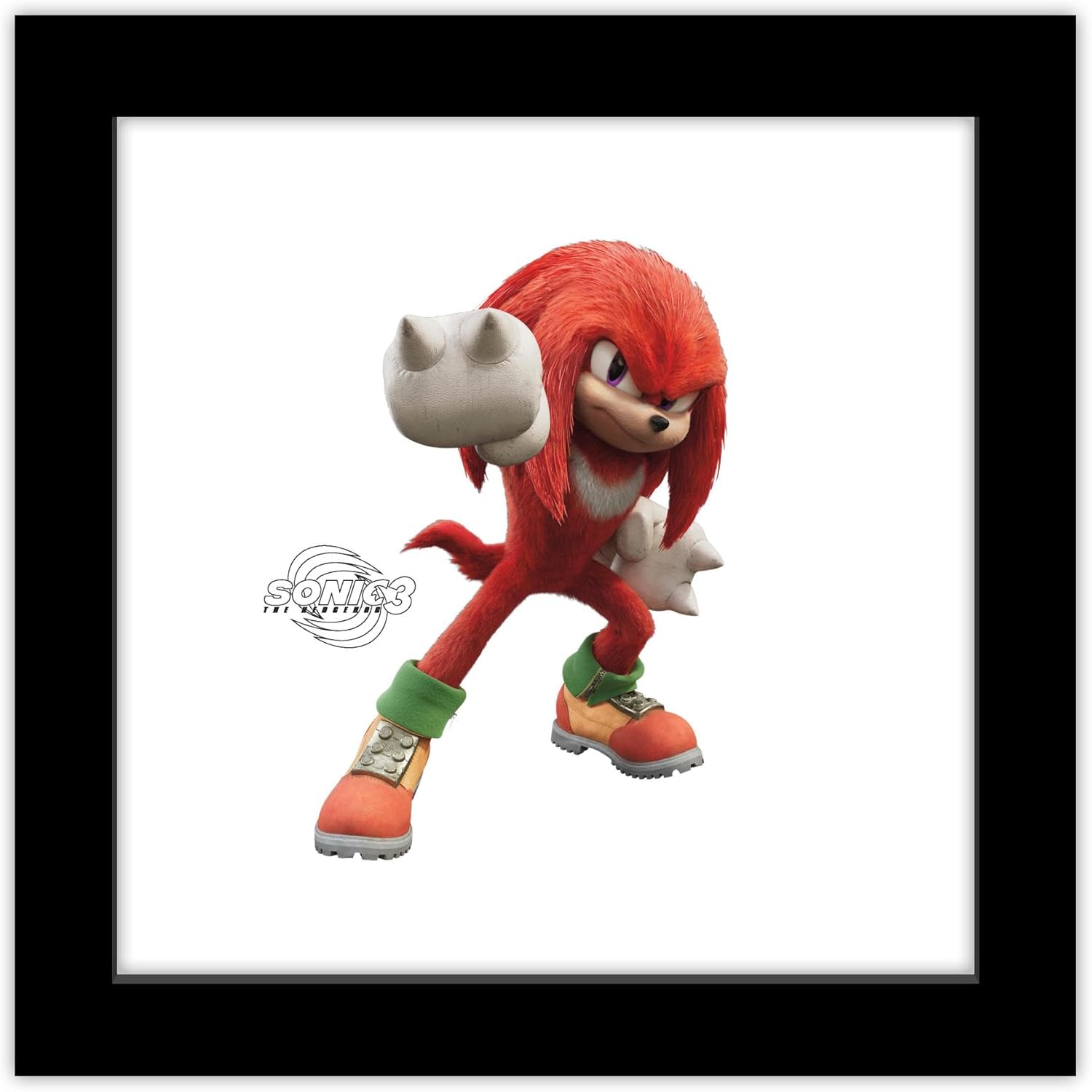 Trends International Gallery Pops Sonic the Hedgehog 3 – Knuckles Character Wall Art, 12″ x 12″ Gallery Pops Wall Art, Black Framed Version