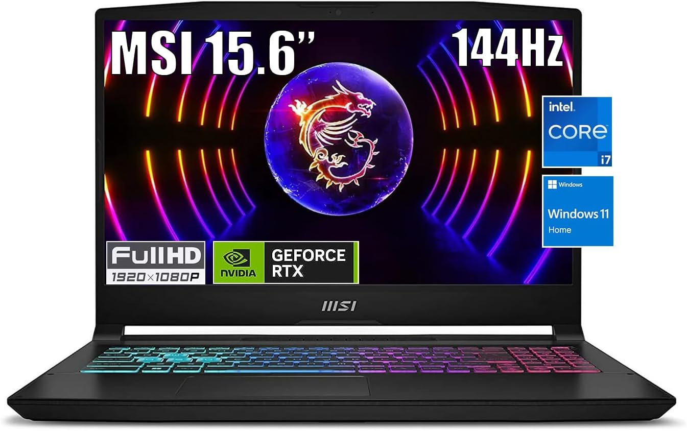 MSI Katana 15.6″ Gaming Laptop, 144Hz FHD IPS, Intel Core i7-13620H (Beats i9-12900H, up to 4.9GHz), NVIDIA GeForce RTX 4060, 32GB DDR5 RAM, 1TB SSD, Backlit, Windows 11h, With 5ave Accessories Bundle