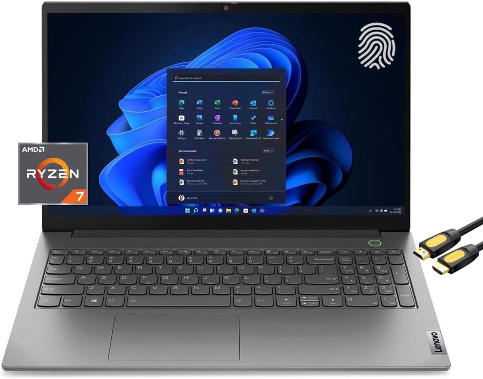 Lenovo ThinkBook 15 Gen 4 Business Laptop, 15.6″ FHD, AMD 8-Core Ryzen 7 5825U (Beat i7-1355U), 24GB RAM, 2TB PCIe SSD, Support 4K Dual Monitors, 4xUSB-C, HDMI, PDG HDMI Cable, Grey, Win 11 Pro