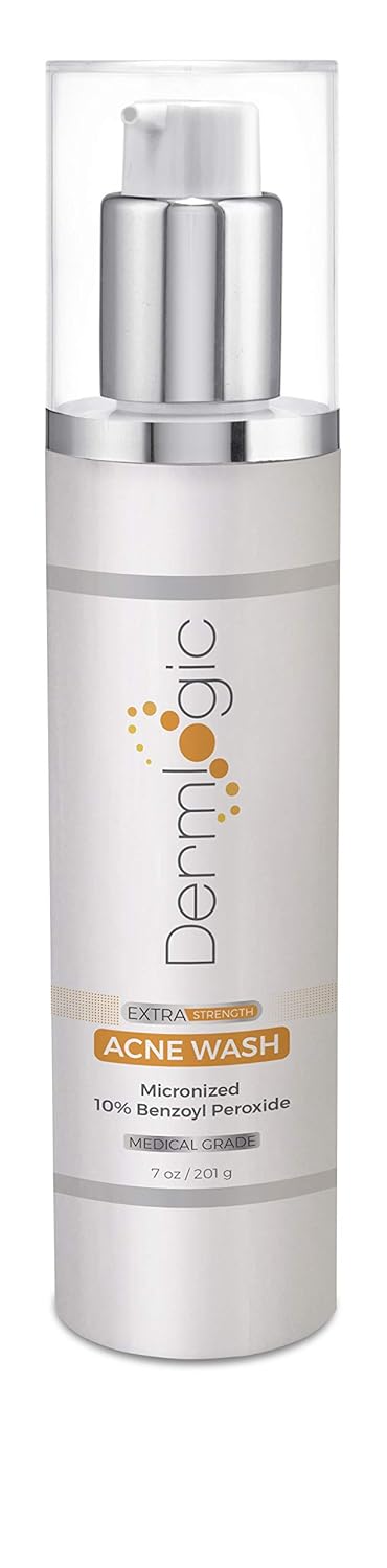 Benzoyl Peroxide 10% Acne Treatment Face & Body Wash- Maximum Strength Cleanser to Clear Clogged Pores & Acne on Contact. Cleanses & Soothes, Leaving Skin Soft & Healthy Looking. 