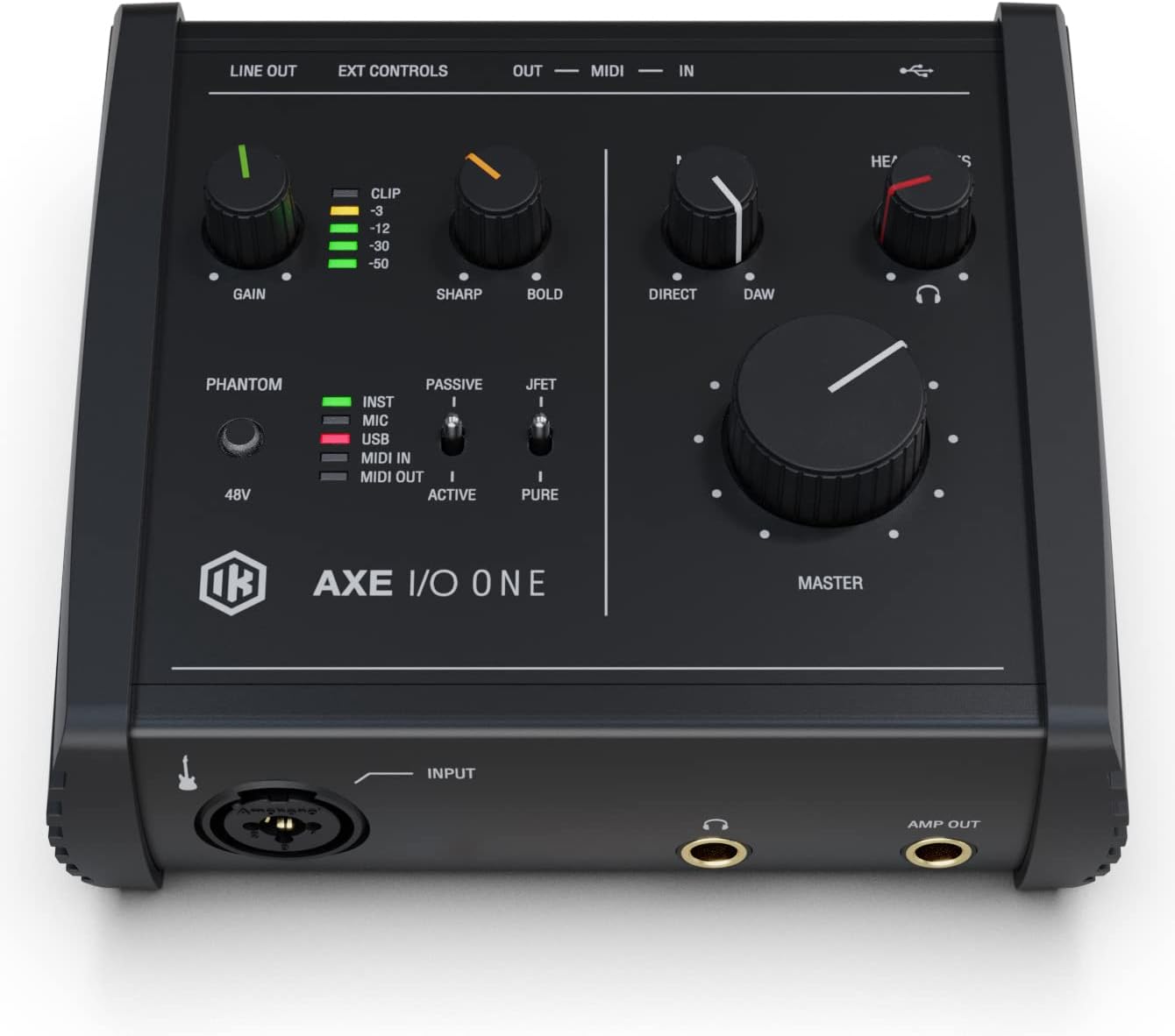 IK Multimedia AXE I/O One – Professional USB Audio Interface with Z-TONE advanced guitar tone shaping, AmpliTube and TONEX software included, high-resolution recording studio equipment