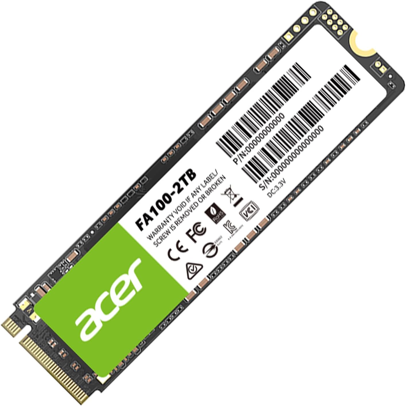 acer FA100 2TB M.2 SSD 2280 NVMe Gen3 x4 Internal Solid State Drive, Up to 8 Gb/s, Storage for PC and Laptops – BL.9BWWA.121