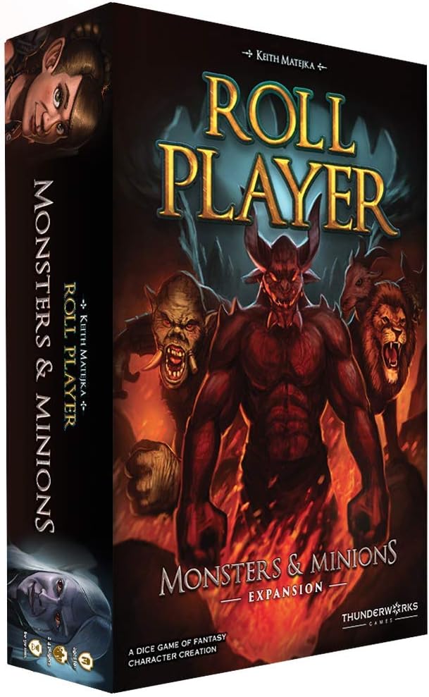 Thunderworks Games – Roll Player: Monsters and Minions | 5-Player Expansion for The Dice Game of Fantasy Character Creation | Strategy Board Game by Thunderworks Games | 1-5 Players Ages 12+