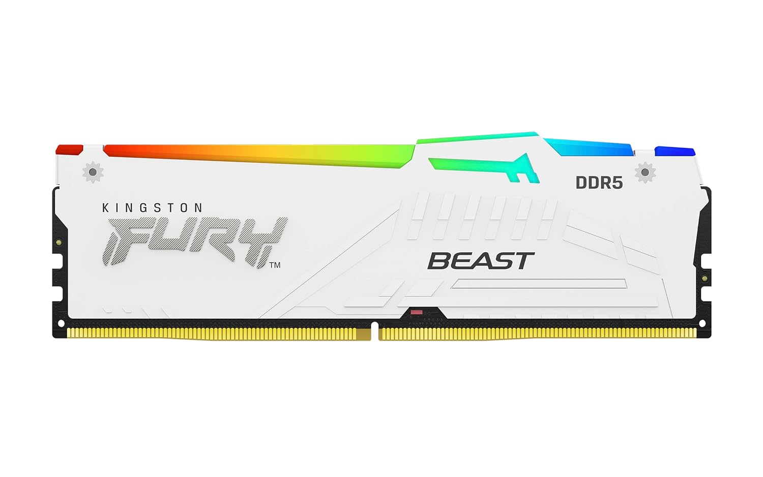 Kingston Fury Beast White RGB Expo 16GB 6000MT/s DDR5 CL30 DIMM Desktop Gaming Memory Single Module – KF560C30BWEA-16