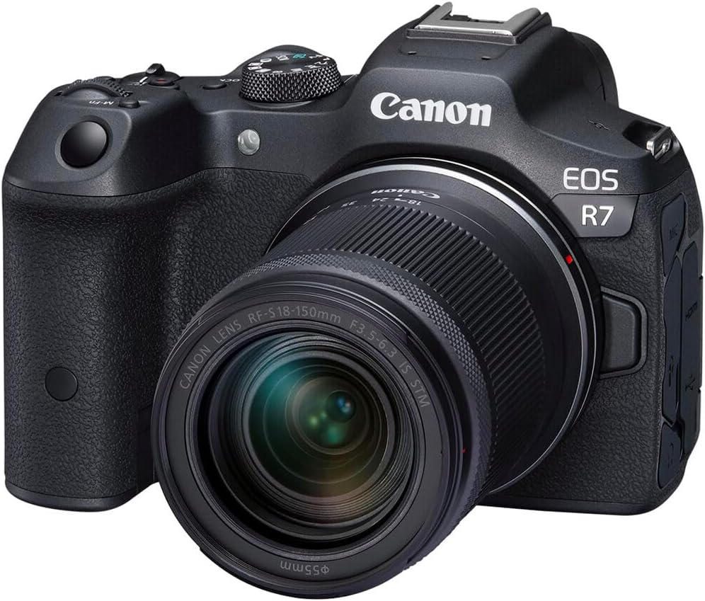 Canon EOS R7 RF-S18-150mm F3.5-6.3 IS STM Lens Kit, Mirrorless Vlogging Camera, 32.5 MP Image Quality, 4K 60p Video, DIGIC X Image Processor, Dual Pixel CMOS AF, Subject Detection, Content Creators