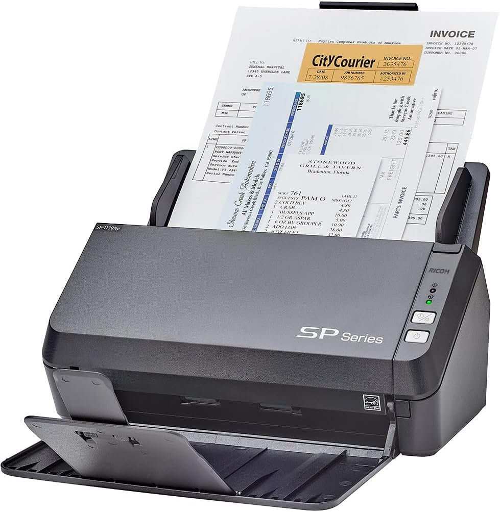 RICOH SP-1130Ne Easy-to-Use Color Duplex Document Scanner with Automatic Document Feeder (ADF) and Twain Driver