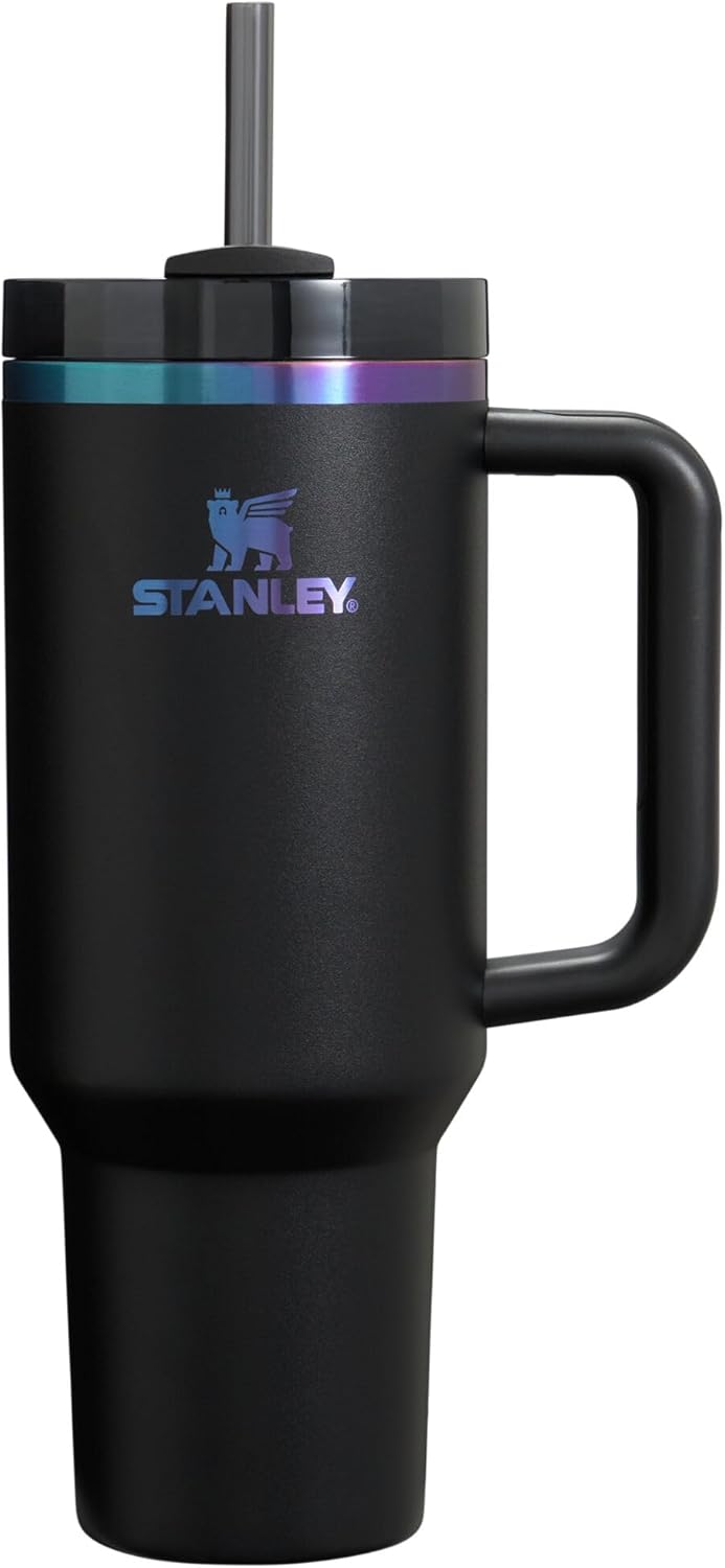 STANLEY Quencher H2.0 Tumbler with Handle & Straw 40 oz Black Chroma | Twist On 3-Way Lid | Cupholder Compatible for Travel | Insulated Stainless Steel Cup | BPA-Free