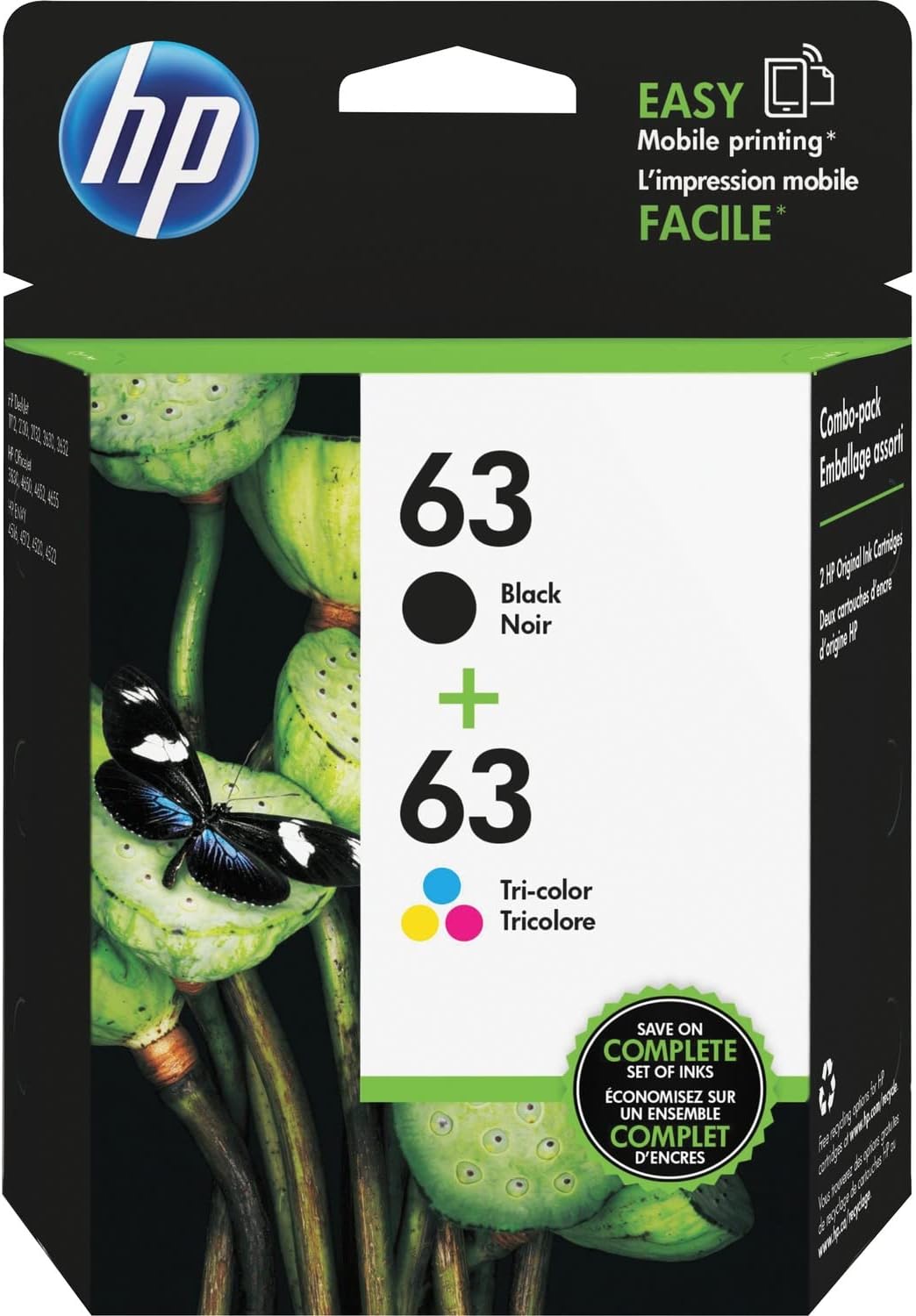 HP L0R46AN Inkjet Cartridge (Black/Tri-Color, 2-Pack) in Retail Packaging