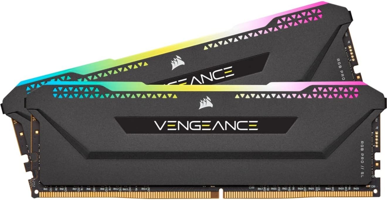 Corsair Vengeance RGB PRO SL 16GB (2x8GB) DDR4 3600MHz C16 Optimized for AMD Ryzen Desktop Memory (10 Ultra-Bright RGB LEDs, Custom Performance PCB, Tight Response Times, Intel XMP 2.0) Black